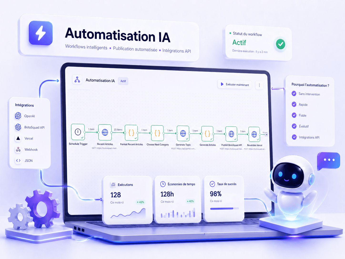 Automatisation IA de workflows professionnels