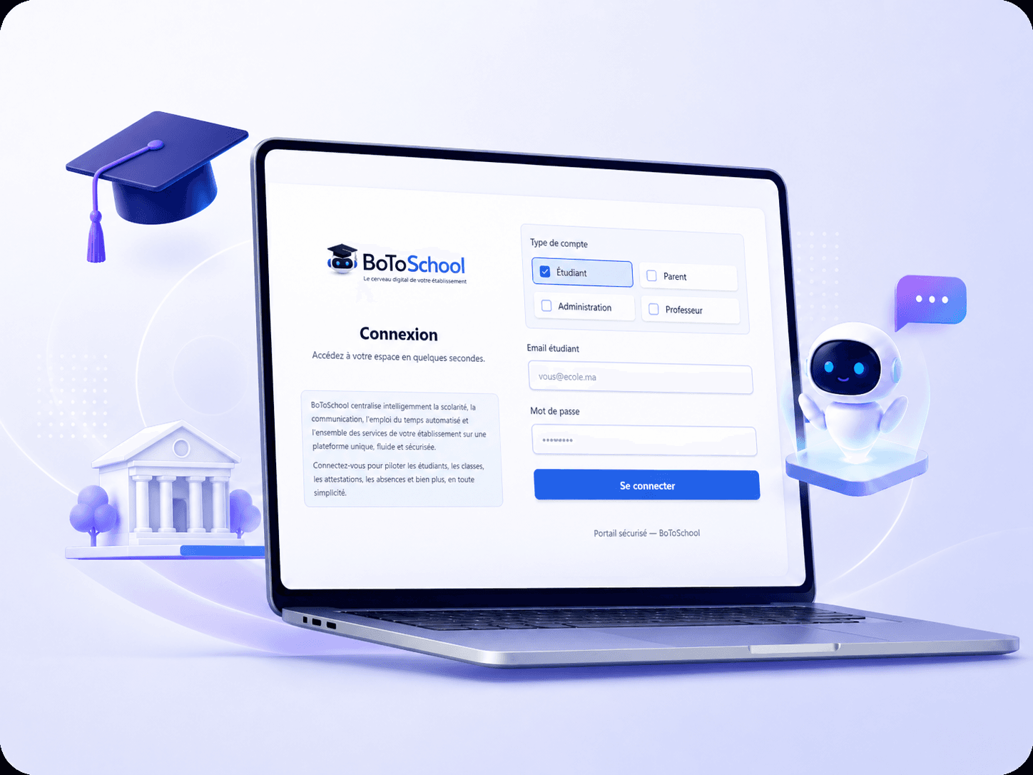 Portail IA éducatif développé par BotoSquad